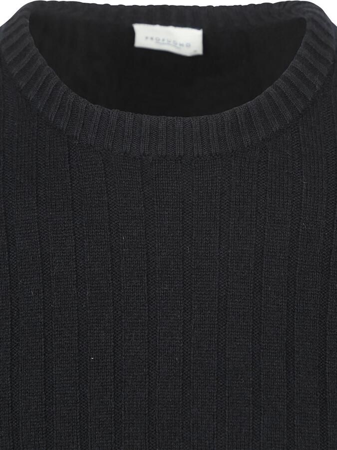 PROFUOMO Heren Truien & Vesten Pullover Crew Neck Wool Blend Donkerblauw - Foto 9