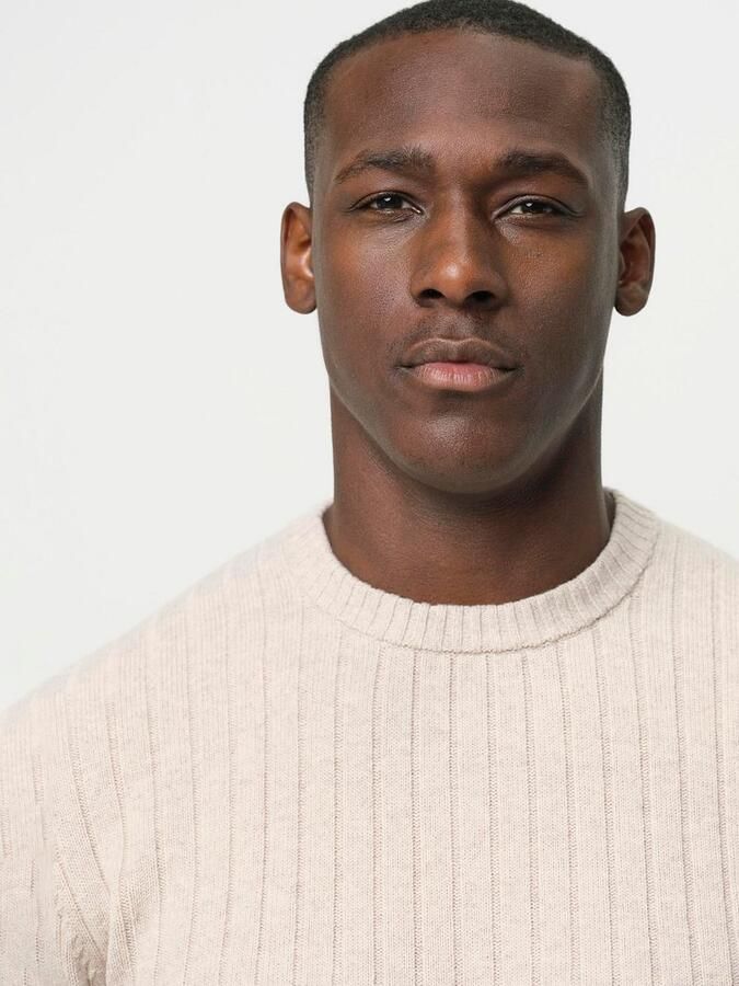 PROFUOMO Heren Truien & Vesten Pullover Crew Neck Wool Blend Beige - Foto 8