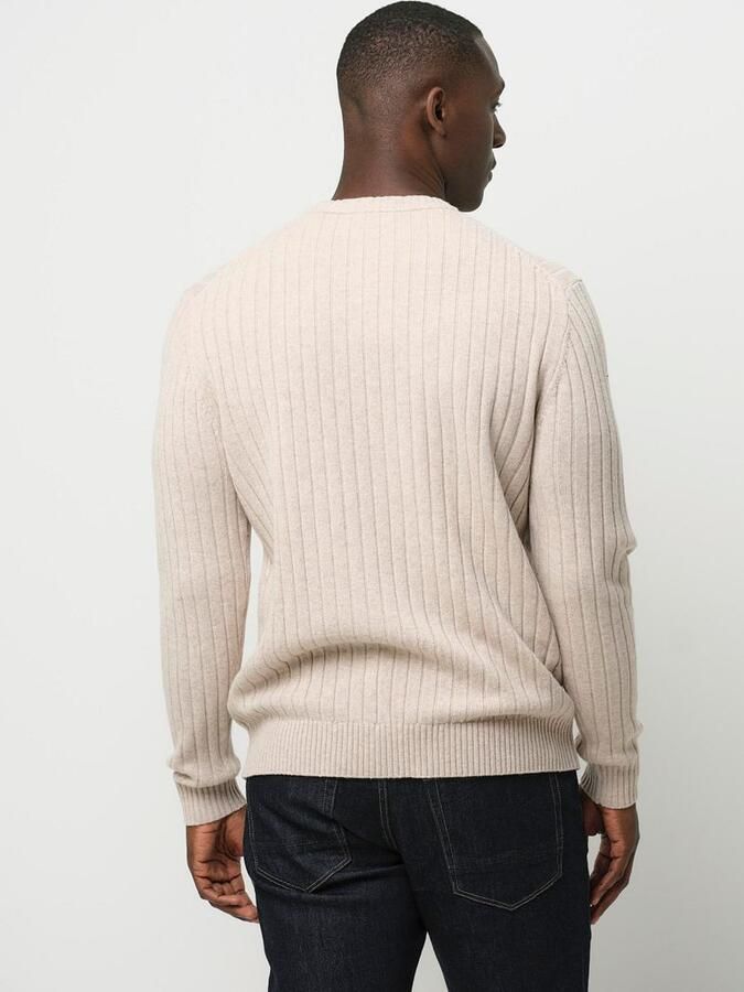PROFUOMO Heren Truien & Vesten Pullover Crew Neck Wool Blend Beige - Foto 9