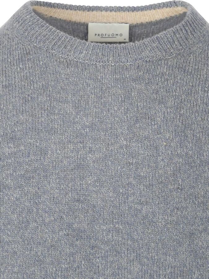 PROFUOMO Heren Truien & Vesten Pullover Crew Neck Woolblend Grijs - Foto 9