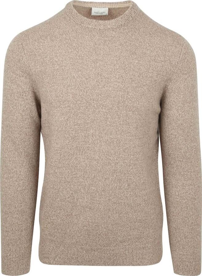 PROFUOMO Heren Truien & Vesten Pullover Crew Neck Woolblend Beige - Foto 5