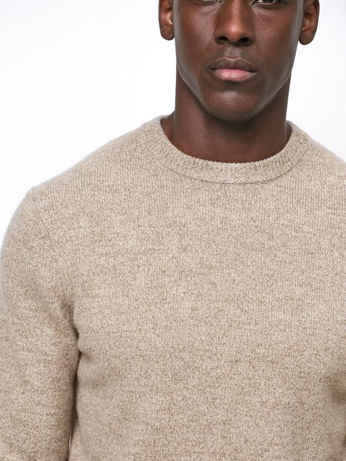 PROFUOMO Heren Truien & Vesten Pullover Crew Neck Woolblend Beige - Foto 7