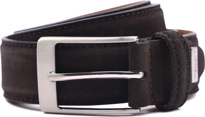 Profuomo riem solid brown suède stitch - Foto 4