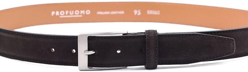 Profuomo riem solid brown suède stitch - Foto 3