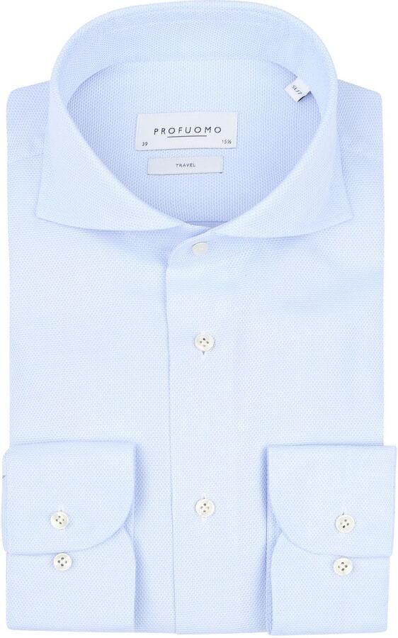 Profuomo Shirt Extra Lange Mouwen Travel Lichtblauw