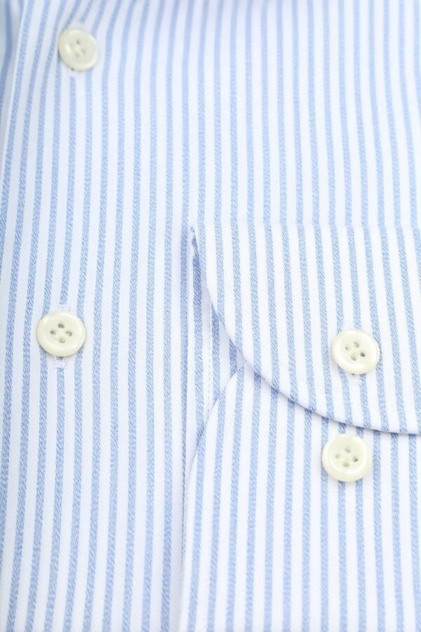 Profuomo Shirt Extra Lange Mouwen Travel Streep Lichtblauw - Foto 3
