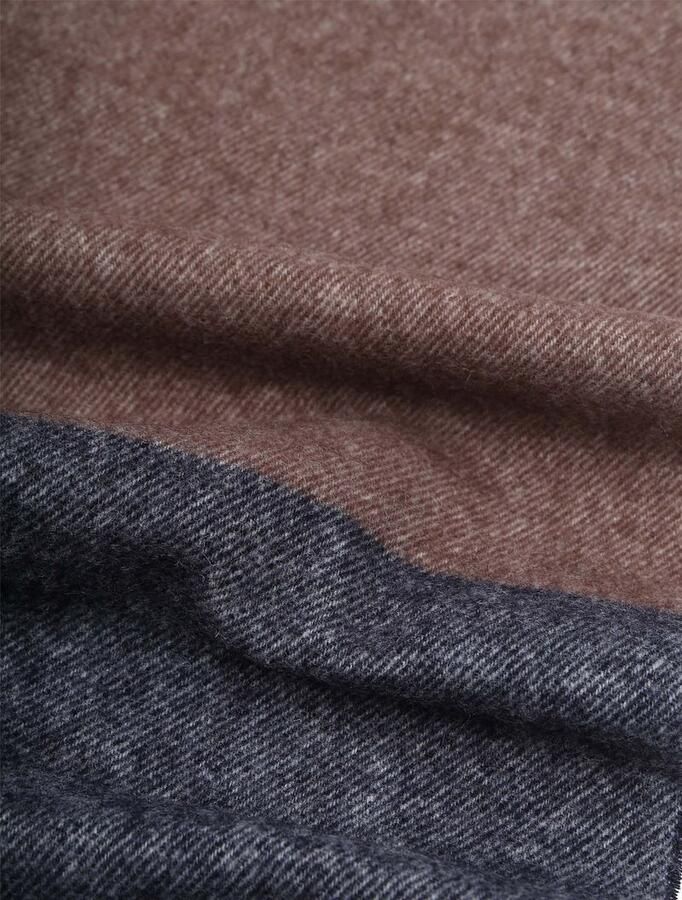 Profuomo Sjaal Lamswol Grijs Blauw Bruin - Foto 2