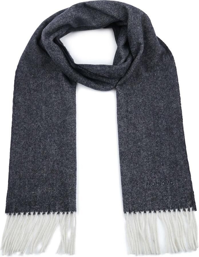 Profuomo Lamswol Sjaal Donkerblauw Franjes Blue Heren