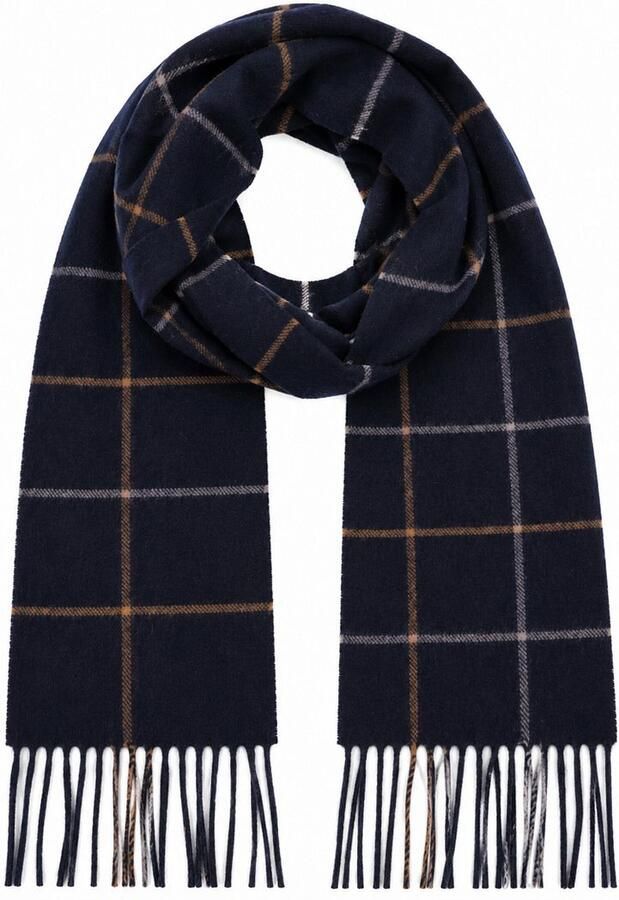 Profuomo Sjaal Lamswol Ruiten Navy