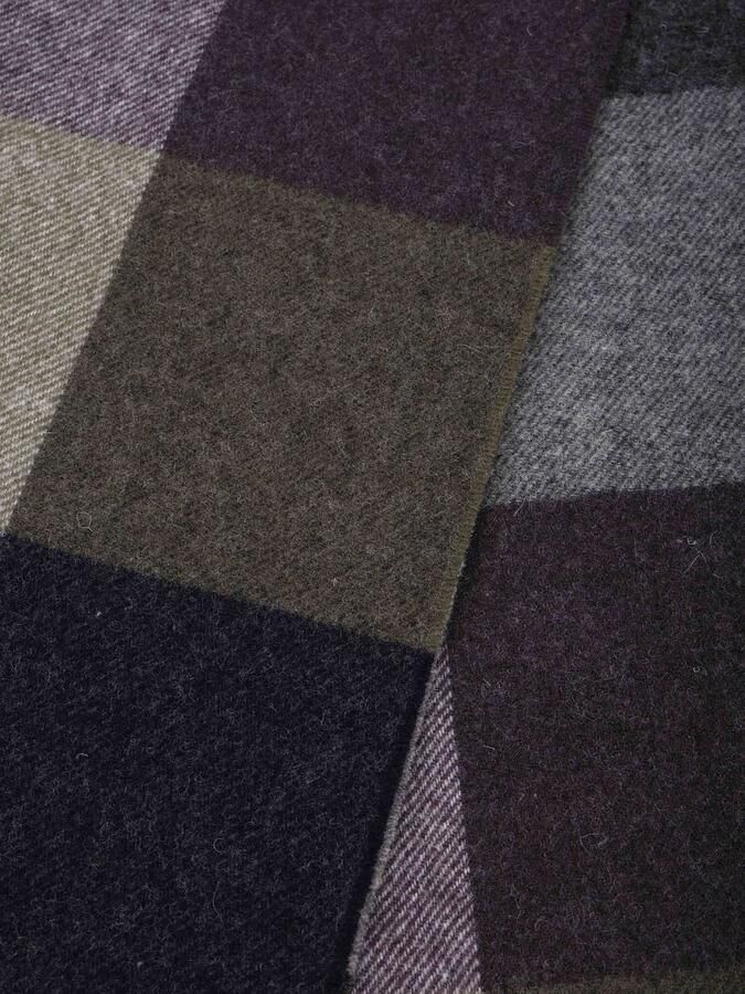 Profuomo Sjaal Lamswol Ruiten Paars Grijs Groen - Foto 2