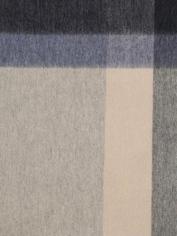 Profuomo Sjaal Wol Colourblock Blauw Grijs Beige - Foto 3