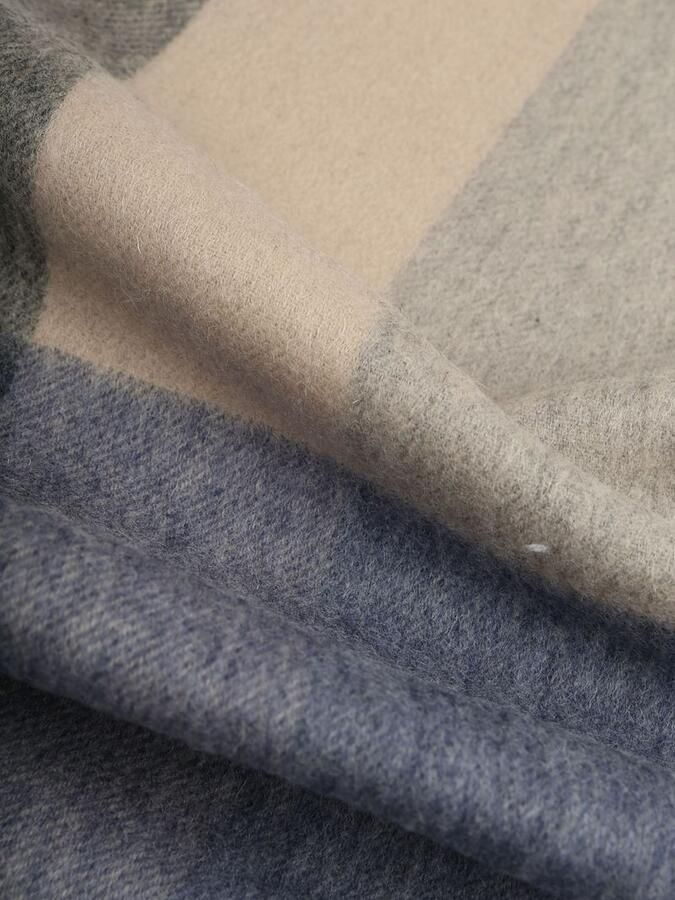 Profuomo Sjaal Wol Colourblock Blauw Grijs Beige - Foto 4