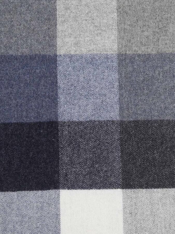 Profuomo Sjaal Wol Ruiten Blauw Grijs Beige - Foto 2