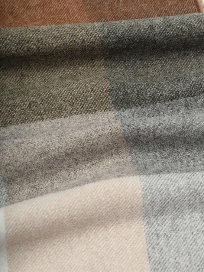 Profuomo Sjaal Wol Ruiten Bruin Grijs Beige - Foto 4