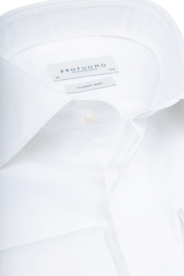 Profuomo Regular fit smokingoverhemd van effen materiaal - Foto 4