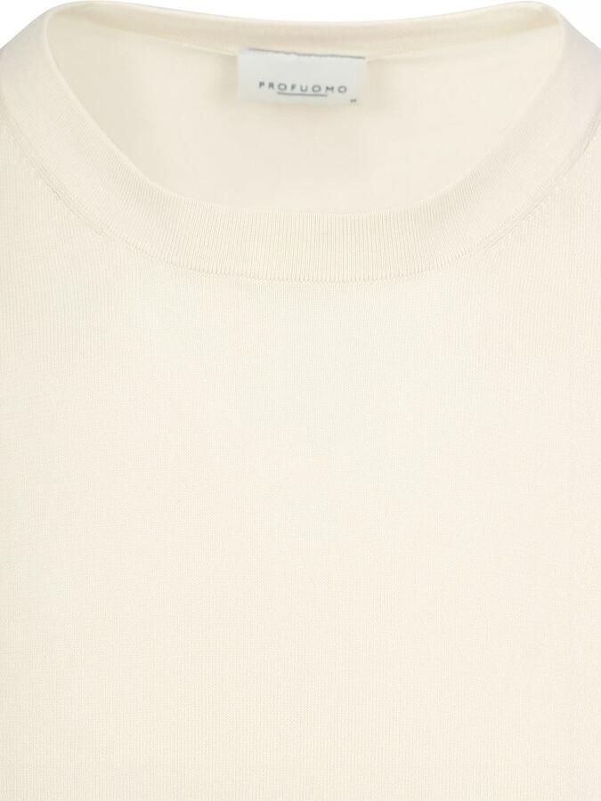 Profuomo T-shirt Korte Mouw T-Shirt Knitted Ecru - Foto 6