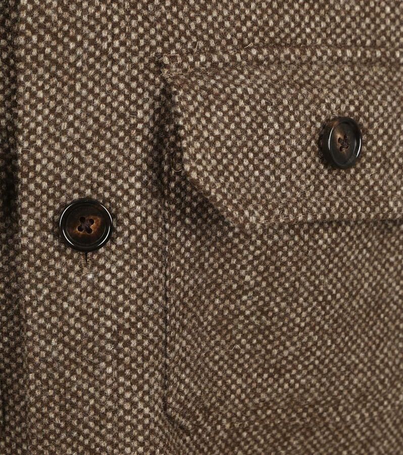 Profuomo Textuur Overshirt in Donkerbruin Brown Heren - Foto 2