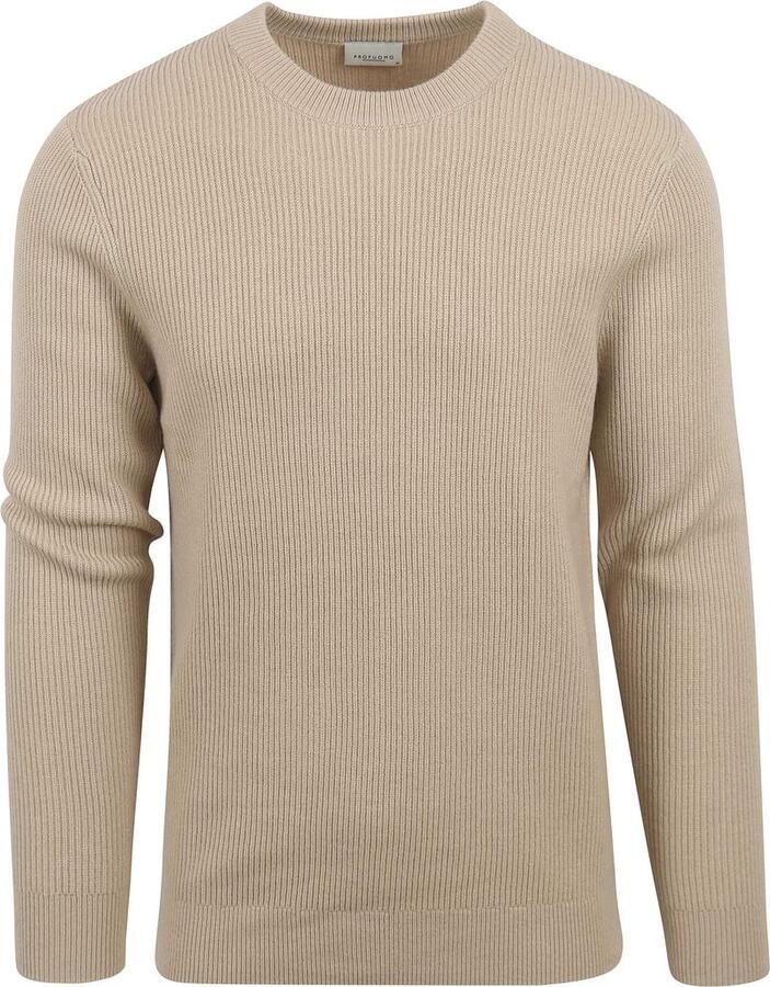 PROFUOMO Heren Truien & Vesten Pullover Crew Neck Beige - Foto 4