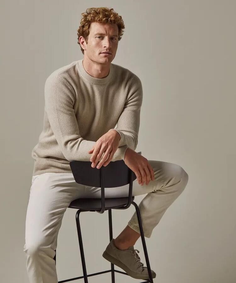 PROFUOMO Heren Truien & Vesten Pullover Crew Neck Beige