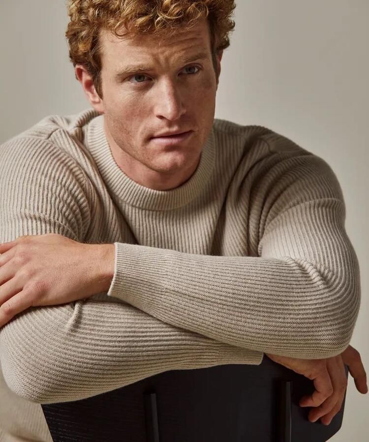 PROFUOMO Heren Truien & Vesten Pullover Crew Neck Beige - Foto 2