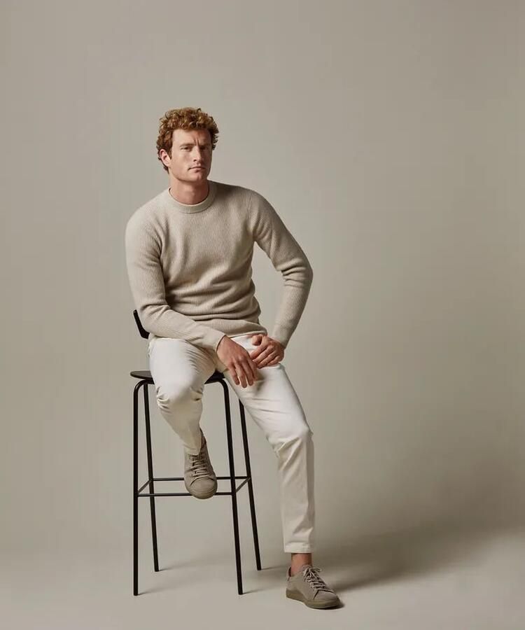 PROFUOMO Heren Truien & Vesten Pullover Crew Neck Beige - Foto 3