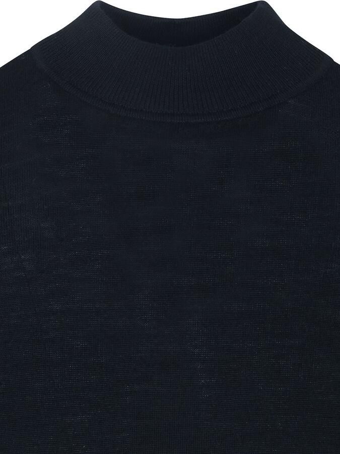 PROFUOMO Heren Truien & Vesten Pullover Mock Neck Merino Donkerblauw - Foto 8