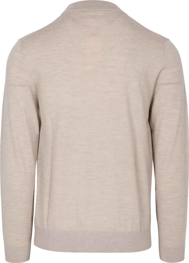 PROFUOMO Heren Truien & Vesten Pullover Mock Neck Extrafine Merino Beige - Foto 6