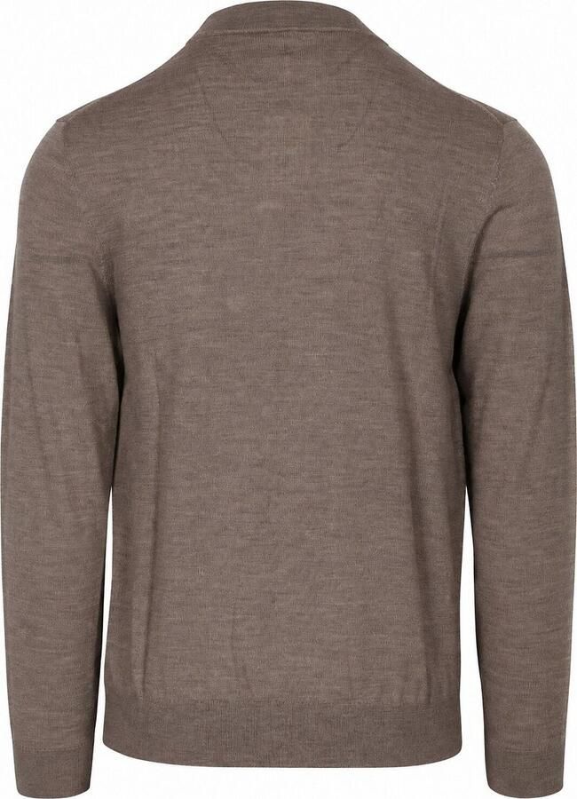 PROFUOMO Heren Truien & Vesten Pullover Mock Neck Extrafine Merino Taupe - Foto 2