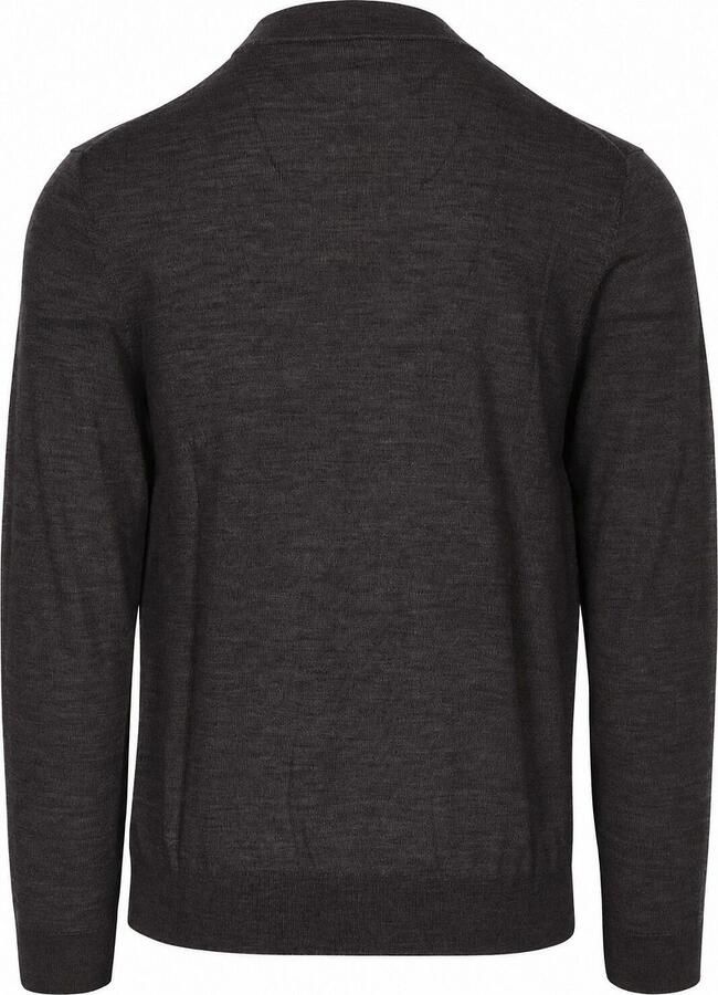 PROFUOMO Heren Truien & Vesten Pullover Mock Neck Extrafine Merino Donkergrijs - Foto 5