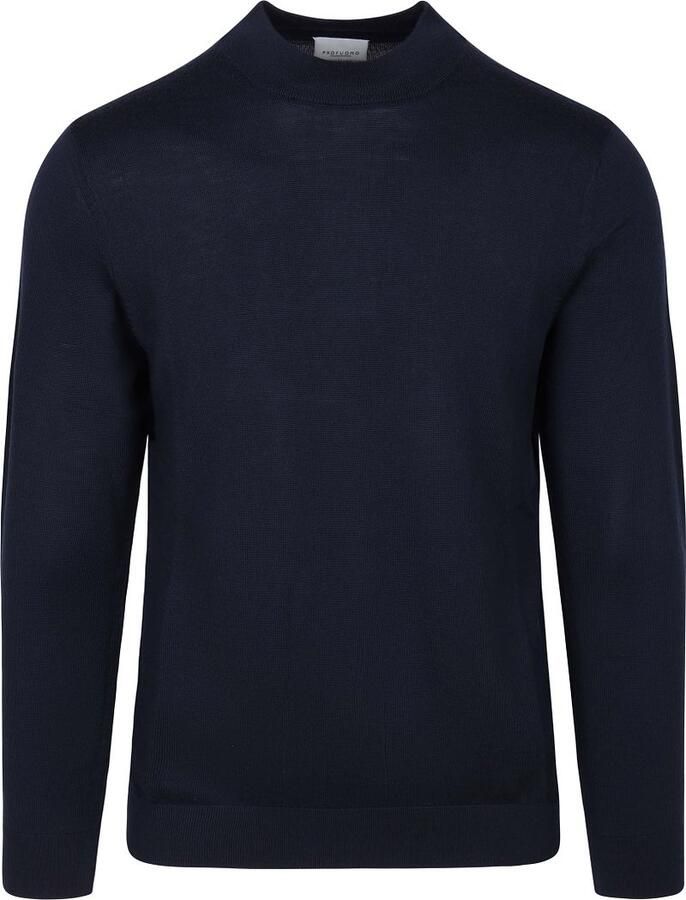 PROFUOMO Heren Truien & Vesten Pullover Mock Neck Extrafine Merino Donkerblauw - Foto 5