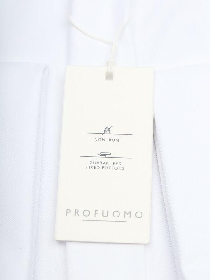 Profuomo Tuxedo Shirt Dubbel Manchet Wit - Foto 4