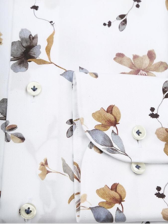 Profuomo Twill Overhemd Bloem Wit - Foto 2
