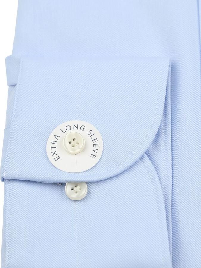 Profuomo Twill Overhemd Extra Lange Mouwen Lichtblauw - Foto 4