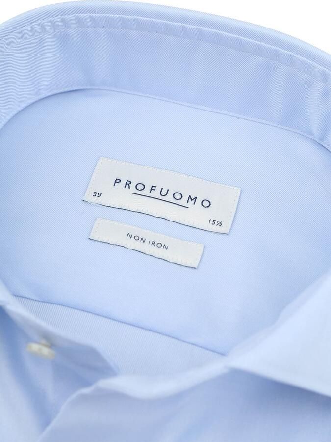 Profuomo Twill Overhemd Extra Lange Mouwen Lichtblauw - Foto 5