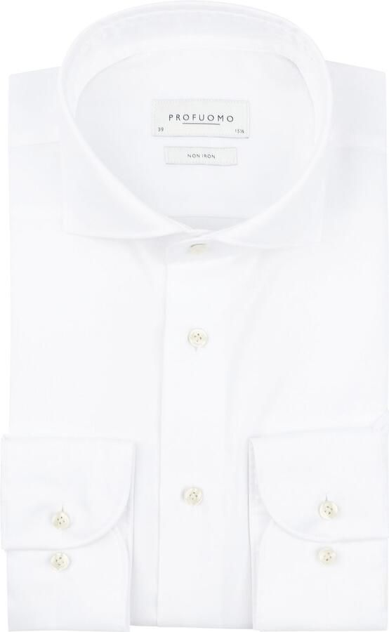 Profuomo Twill Overhemd Extra Lange Mouwen Wit