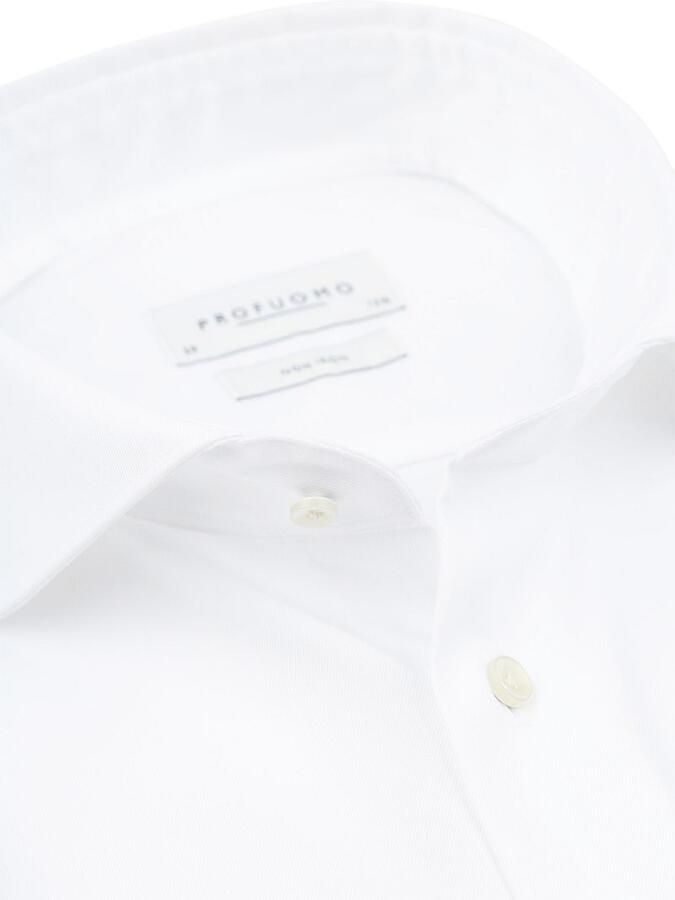 Profuomo Twill Overhemd Extra Lange Mouwen Wit - Foto 2