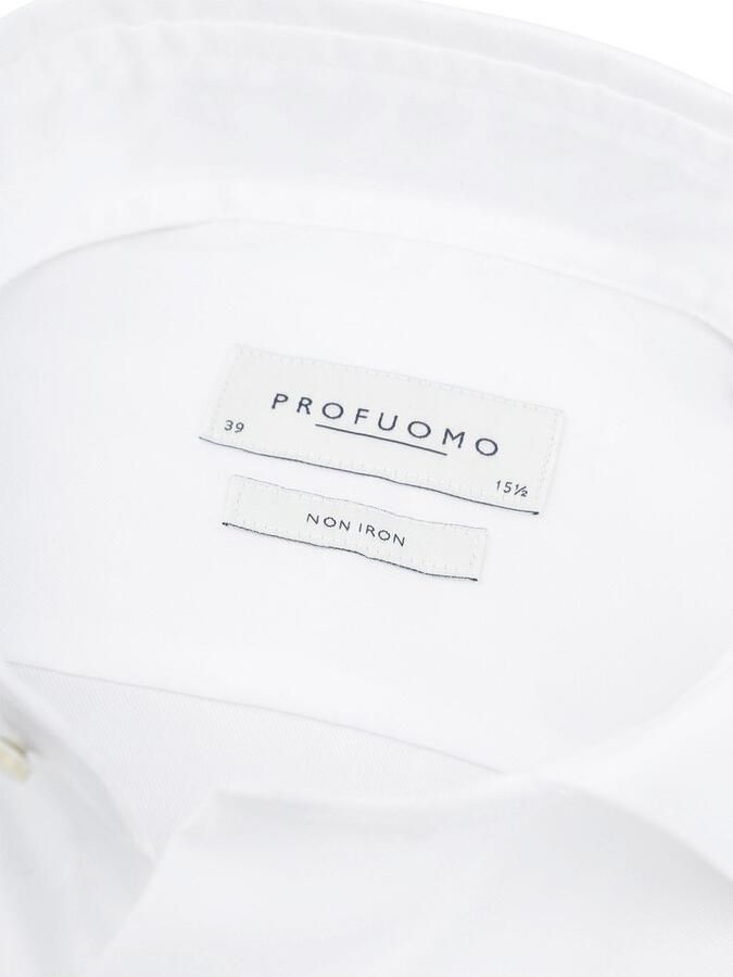 Profuomo Twill Overhemd Extra Lange Mouwen Wit - Foto 5