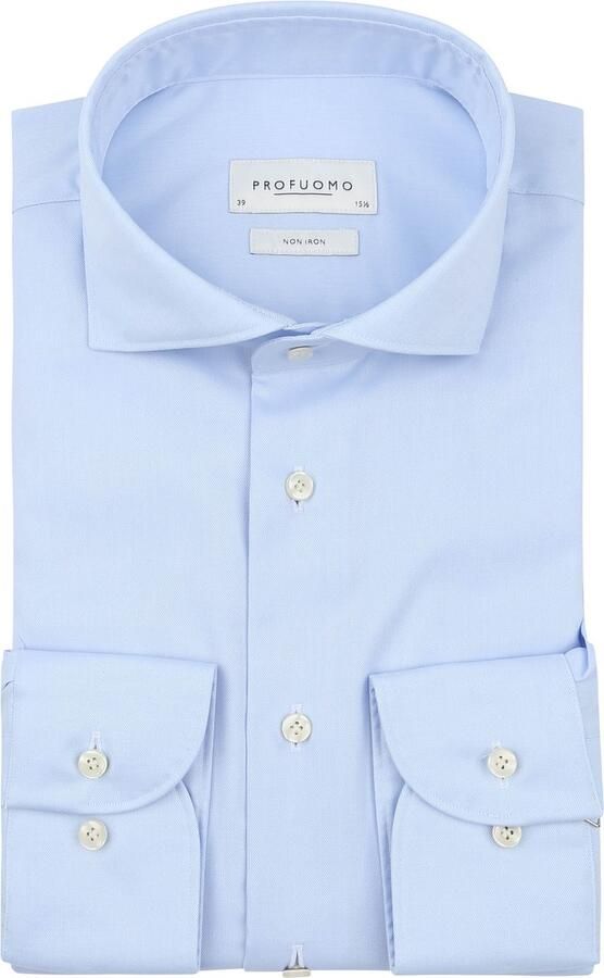 Profuomo Overhemd Lange Mouw Twill Overhemd Lichtblauw - Foto 5