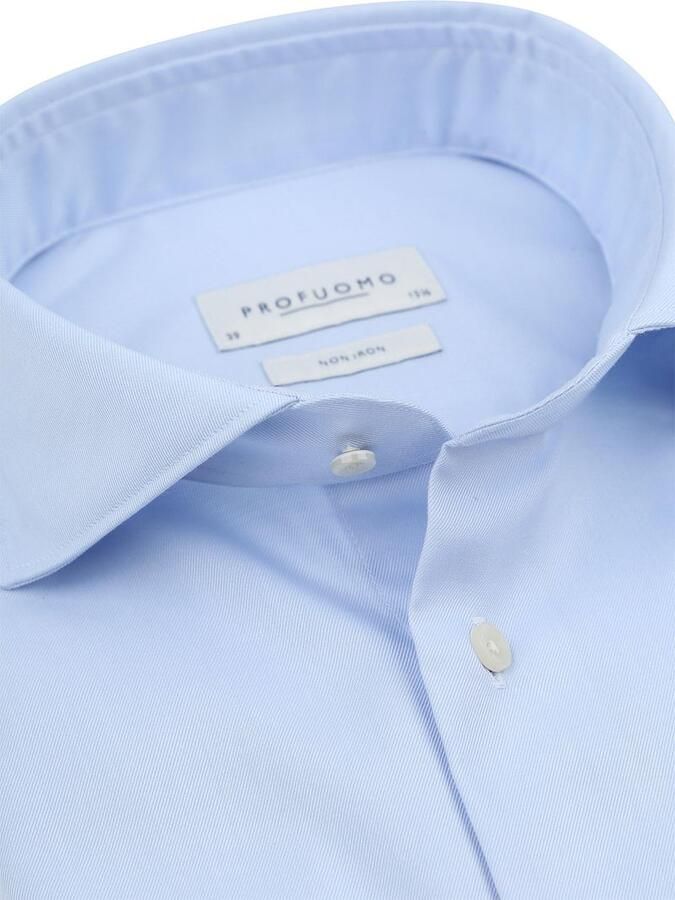 Profuomo Overhemd Lange Mouw Twill Overhemd Lichtblauw - Foto 8