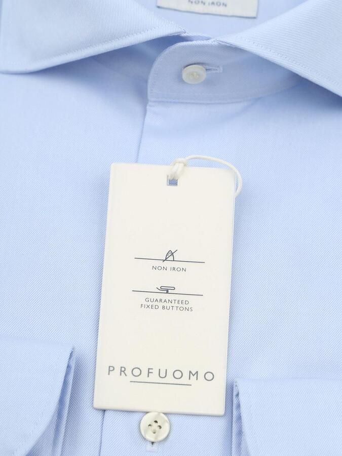 Profuomo Overhemd Lange Mouw Twill Overhemd Lichtblauw - Foto 11