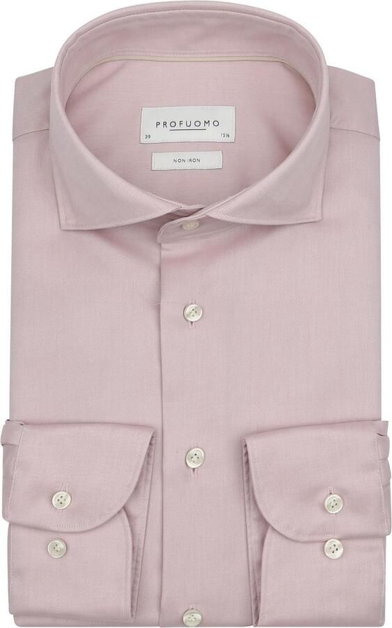 Profuomo Twill Overhemd Lichtroze