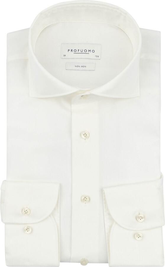 Profuomo Twill Overhemd Off White