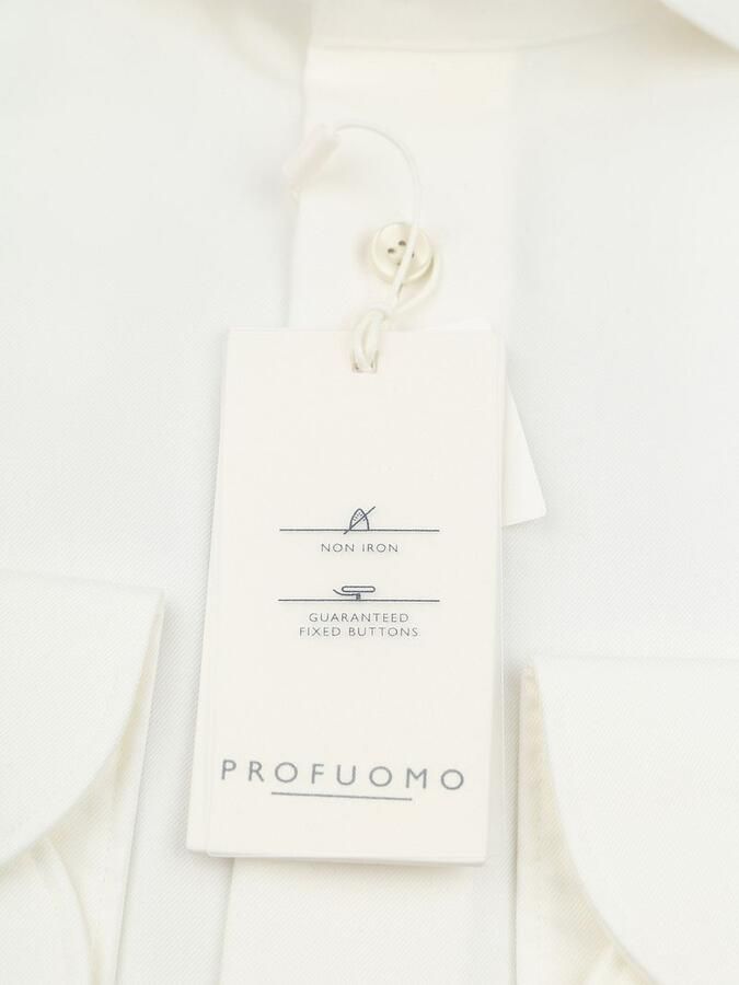 Profuomo Twill Overhemd Off White - Foto 5