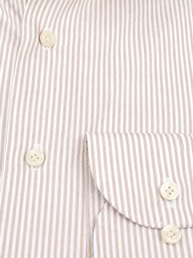 Profuomo Twill Overhemd Strepen Beige - Foto 2