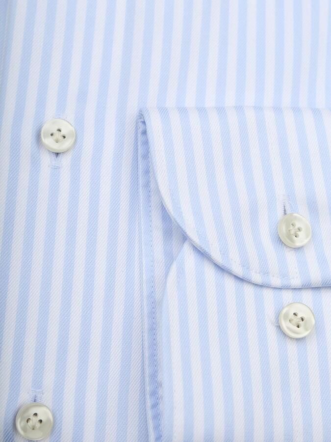 Profuomo Twill Overhemd Strepen Lichtblauw - Foto 2