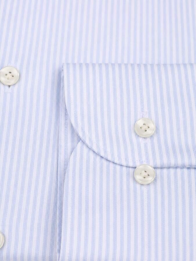 Profuomo Twill Overhemd Strepen Lichtblauw - Foto 2