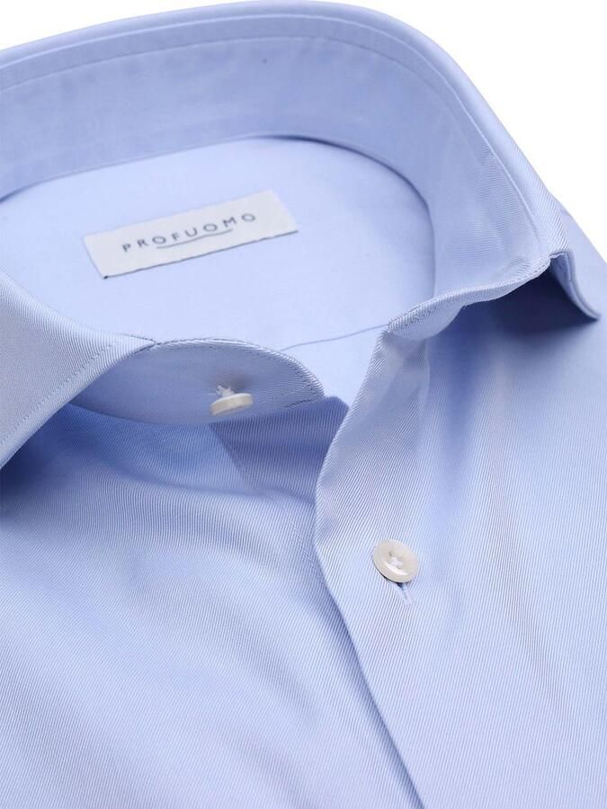 Profuomo Overhemd Lange Mouw Twill Overhemd Supima Cotton Lichtblauw - Foto 3