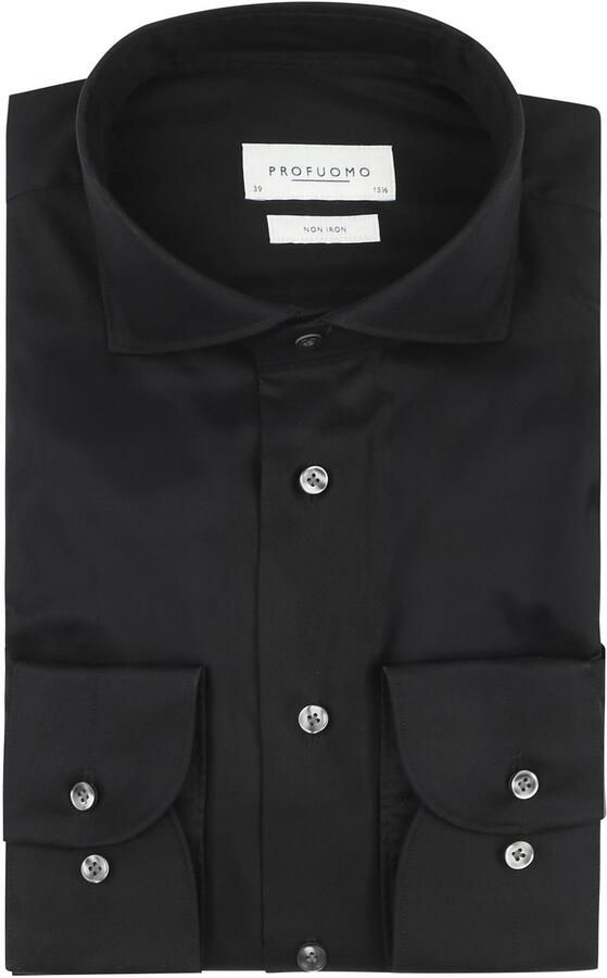 Profuomo Twill Overhemd Zwart