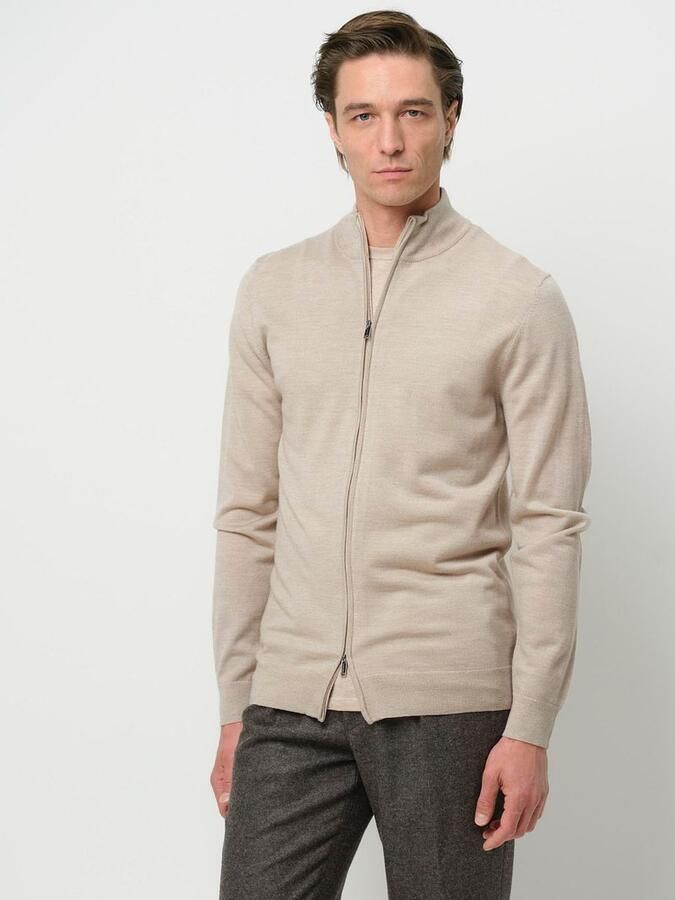 Profuomo Vest Merinowol Beige - Foto 3