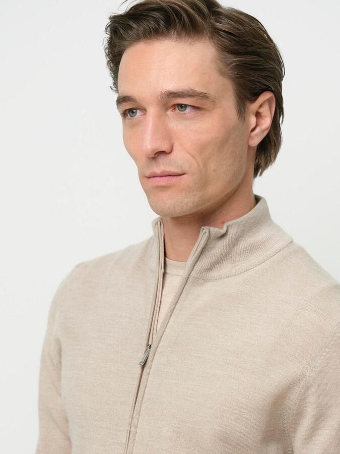 Profuomo Vest Merinowol Beige - Foto 4